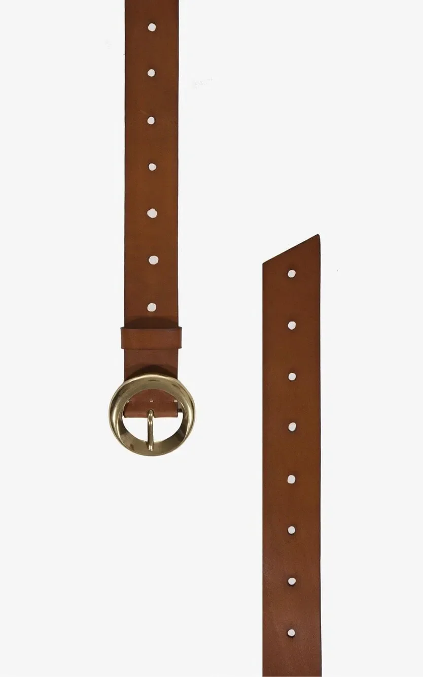 Gavazzeni Azalea Italian Leather Belt Bronze Norway Chocolate Brown 75